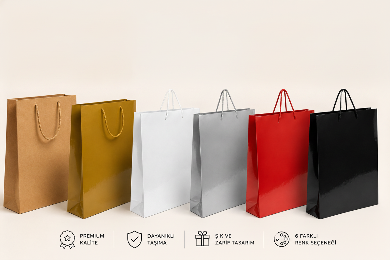 35 x 45 x 10 cm Premium Karton Hediye Çantası | Şık ve Dayanıklı Hediye Poşeti