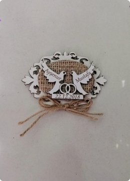 50 Li Kuşlu Ahşap desenli çiçekli söz,nişan,nikah şekeri