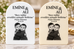 Kişiye özel baskılı krem - beyaz pleksi (7*4.5cm) BEYAZ