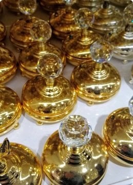 12 Adet Kristal Tepelikli Metal Kase Lokumluk
