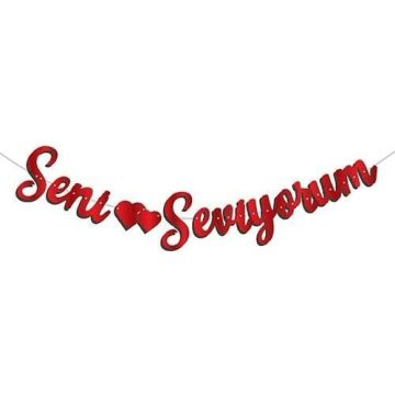 Seni Seviyorum Banner & Yazı ALTIN
