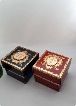 10 Lu (8x8x6 Cm) Baskılı Karton Kare Toptan Şeker Kutuları