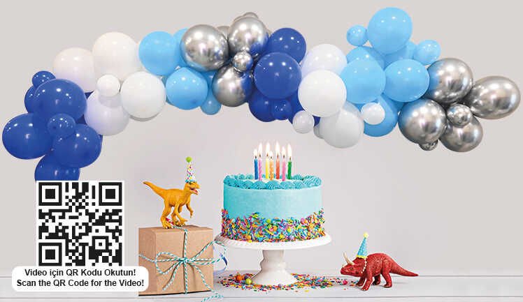BALON DEKORANSYONU 3 LÜ SET MAVİ SET:70 KL:6