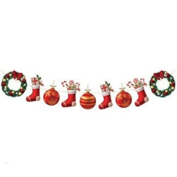 Yılbaşı Dekoratif Banner (Çelenk/Çorap)