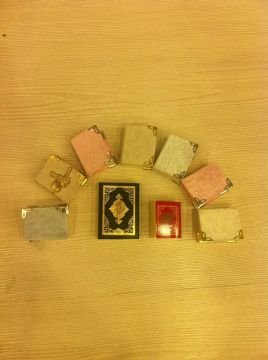 Kumaş Kaplı Kuran (Kur'an-ı Kerim) 20'li Mavi İpek Şantuk 2 No Kuran