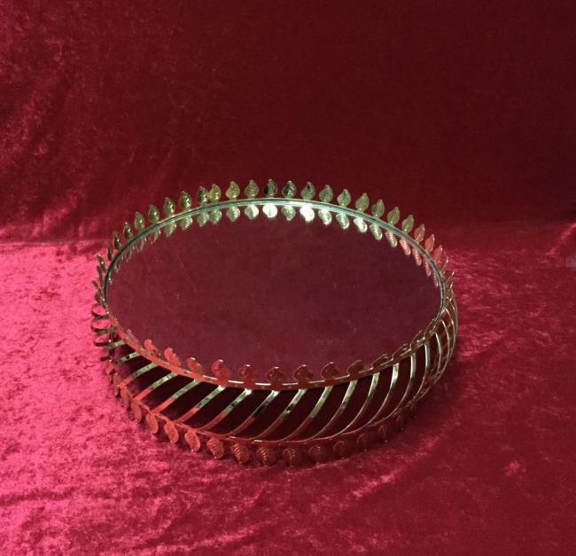 Metal kral çift taraflı yuvarlak ORTA  tepsi(30cm)