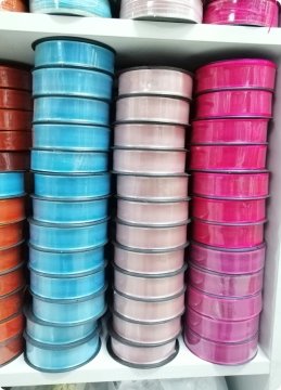2,5 cm Şifon Organze Şerit Kurdela 25 Metre