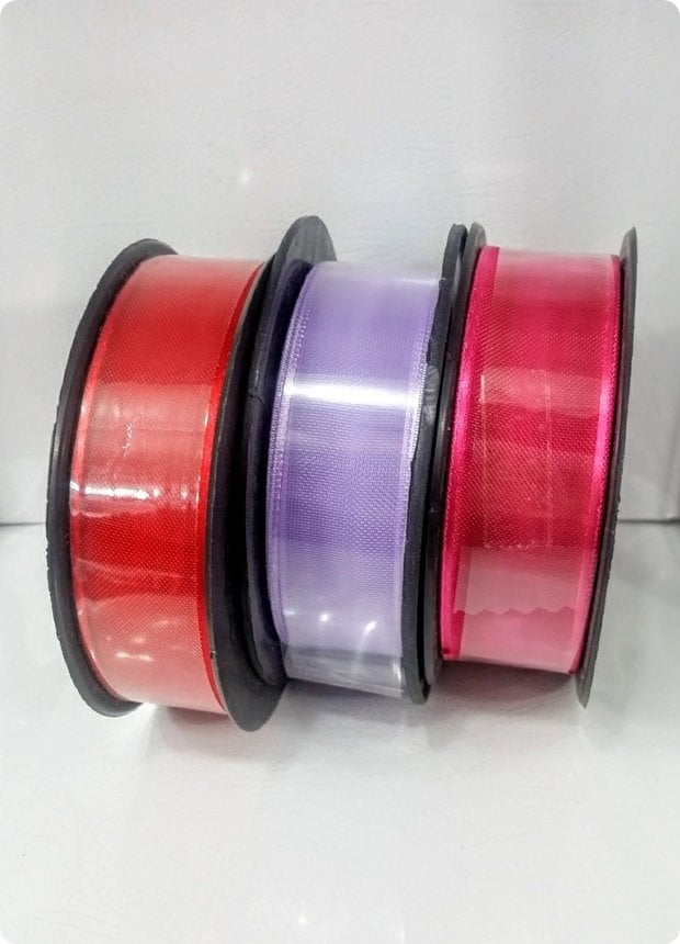 2,5 cm Şifon Organze Şerit Kurdela 25 Metre