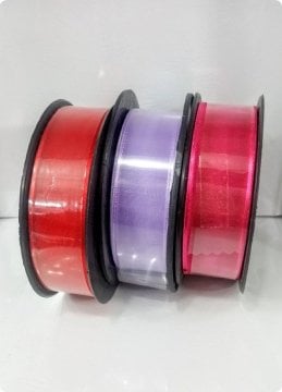 2,5 cm Şifon Organze Şerit Kurdela 25 Metre