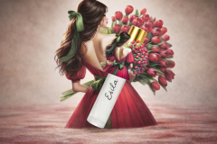 İsme özel çift kına kızı şişe hediyelik(20 adet)