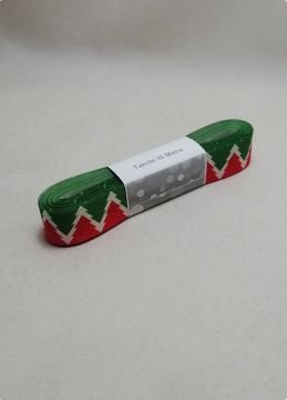 2 Cm Kırmızı Yeşil Beyaz Ağaç Desenli Yılbaşı  Kurdela 10 Mt.