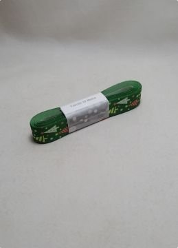 2 Cm Yeşil Zemin Çam Ağaçlı Yılbaşı Kurdela 10 Mt.