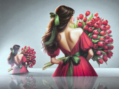 Tek taraf baskılı  Büyük & Küçük Kına kızı seti (25 takım)