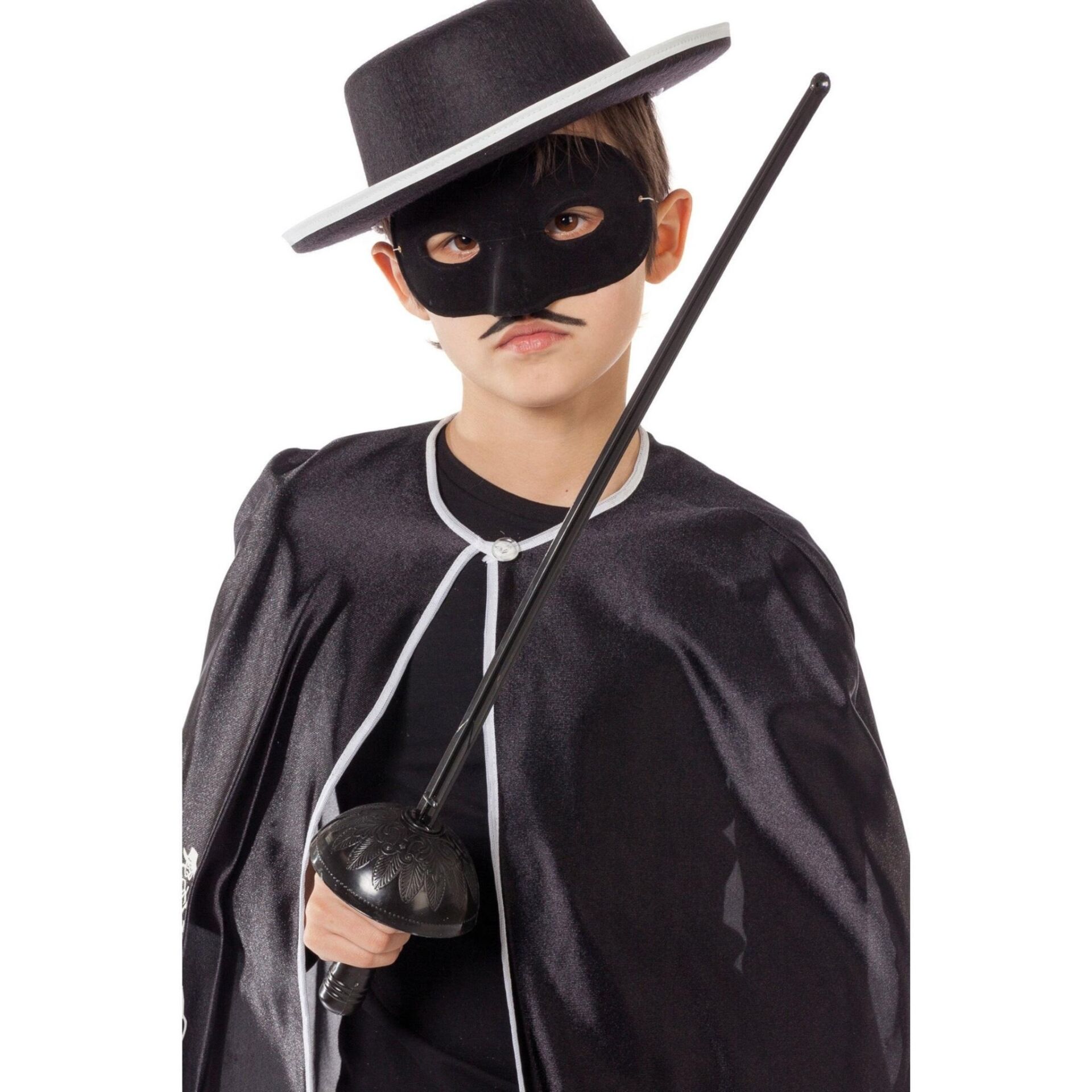 Zorro Kostüm Plastik Aksesuar Seti – Maske ve Kılıç (67 cm)