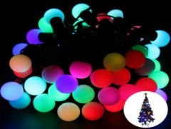 5 Metre 28 Led Işık Fişli RGB Mini Top Led Siyah Kablo