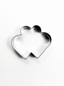 çiftli kalp modeli kurabiye kalıbı metal