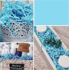 Zigzag Kırpık Kağıt – Bebek Mavi – 100gr Kutu İçi Süsleme – Kırpıntı Zigzag Z Kağıt