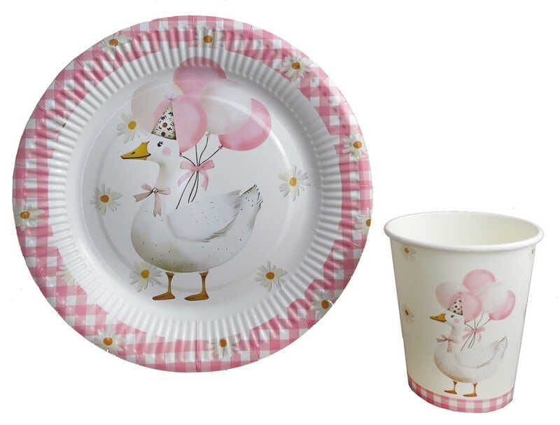 8 Lİ TABAK KUĞU,KAZ,ÖRNEK KARTON 300 GR 23 CM
