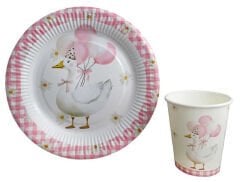 8 Lİ TABAK KUĞU,KAZ,ÖRNEK KARTON 300 GR 23 CM