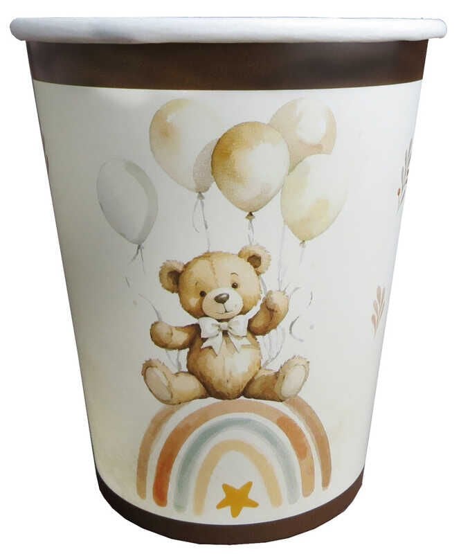 8 Lİ BARDAK AYICIK RETRO KARTON 240 GR 8 OZ
