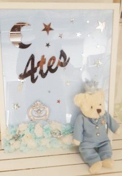 Ayıcıklı Tablo Erkek Bebek Kapı Süsü