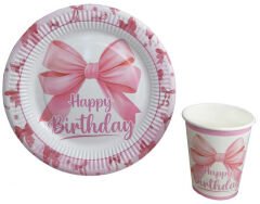 8 Lİ TABAK FİYONK HAPPY BIRHDAY KARTON 300 GR 23CM