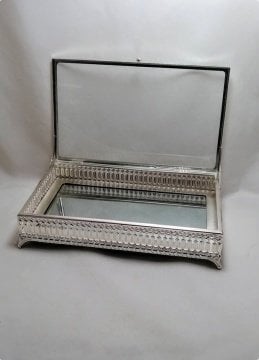 30x20 cm Altı Aynalı Desenli Kenarlı Kız isteme,çikolata Kutusu