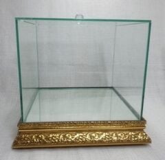 25x25x20 Cm Ahşap Hazneli Kapaklı Cam Sandık Bohça ( ) ALTIN