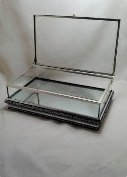 30x20x10 cm Altı Ahşap Aynalı, Metal kenarlı Kapaklı Kız isteme / çikolata Kutusu