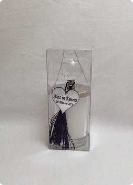 24 lü Süslü Kristal Tepelikli Orta Boy Bardak Mum Altın - 100 Adet / Paket