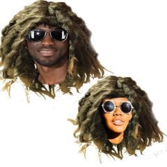 Kahve Renk Joe Dreadlocks Astarlı Kabarık Bob Marley Reggae Rasta Peruk 1 Adet
