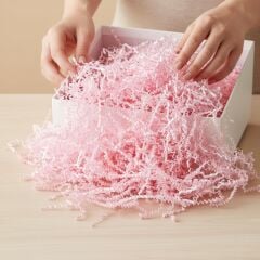 Zigzag Kırpık Kağıt, Hediye ve Kargo Koruma Malzemesi, Ambalaj Dolgu Kağıdı, Paketleme Kırpıntı Kağıdı, 100 gr, Pembe