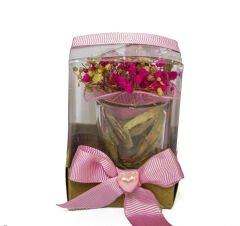 Bardak İçinde Raketli Çiçek Süslü Nikah Şekeri20ad