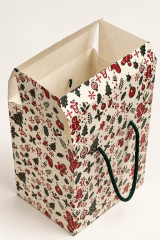 Yeniyıl Hediye Kutu Çanta 20x25x14 cm -Yılbaşı Neşesi Taşınabilir Hediye Kutusu & Çantası Özel Tasarım Boş Karton Hediye Paketi