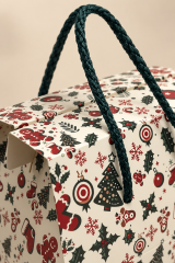 Yeniyıl Hediye Kutu Çanta 20x25x14 cm -Yılbaşı Neşesi Taşınabilir Hediye Kutusu & Çantası Özel Tasarım Boş Karton Hediye Paketi