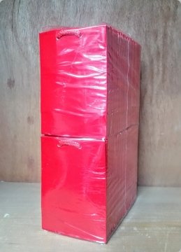 50 Li Kırmızı Karton Çanta/Poşet  8x11 Cm