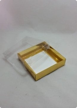50 li 12x12x3 cm Altı Karton Asetat Kapaklı Çerçeve Kutusu