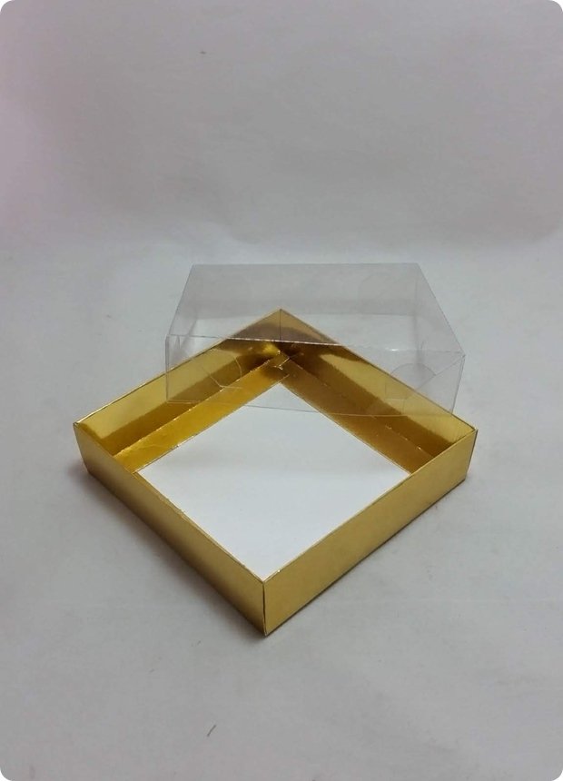 50 li 12x12x3 cm Altı Karton Asetat Kapaklı Çerçeve Kutusu