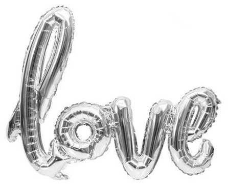 FOLYO BALON LOVE 60x45 CM GÜMÜŞ  PK:1 KL:500
