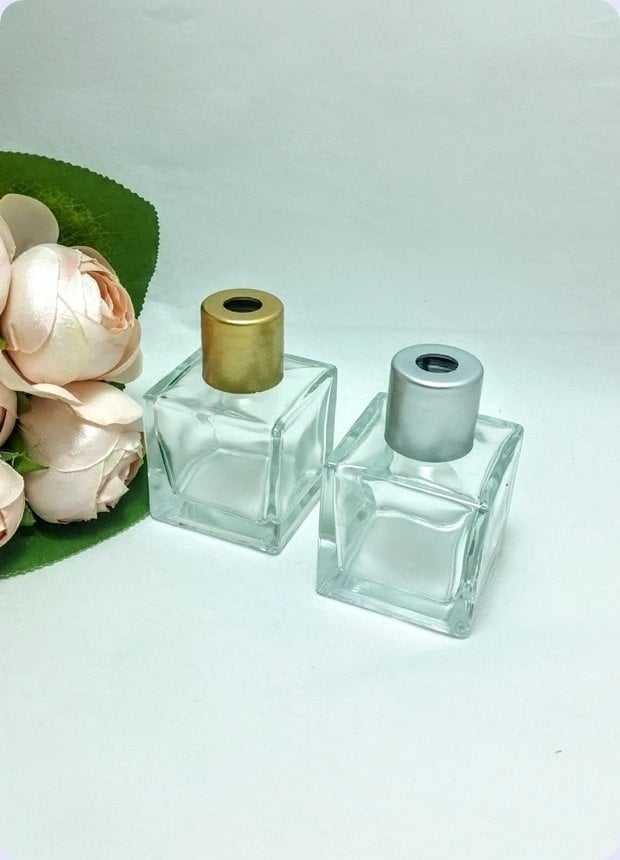 20 Li Bambu Kare Oda Kokusu Şişesi 50 cc / Pvc Kapak