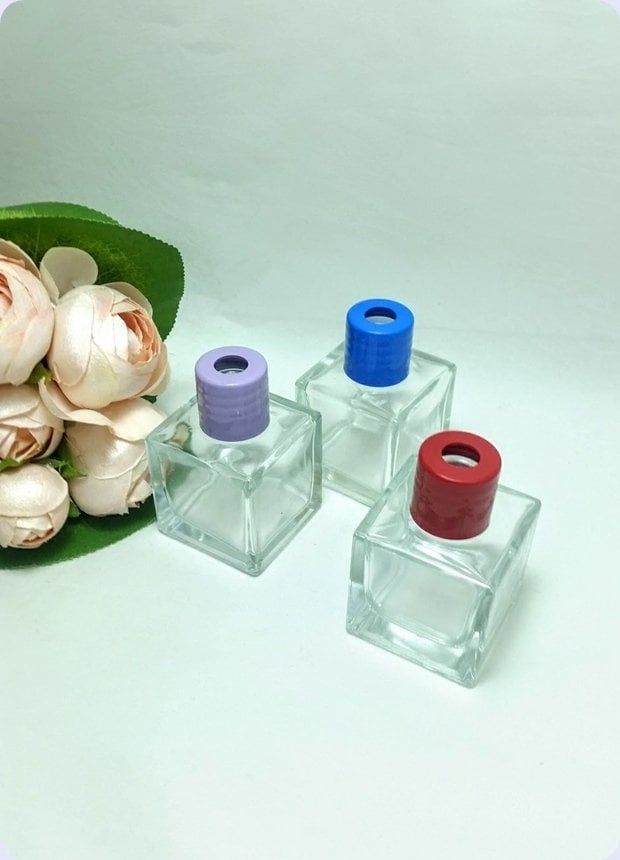 20 Li Bambu Kare Oda Kokusu Şişesi 50 cc / Pvc Kapak