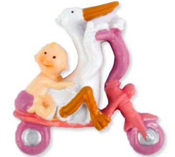 BEBEK BİSİKLETLİ VE LEYLEKLİ PEMBE P20-960