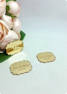 Pleksi Ayna Nikah Bebek Şekeri Yasin Üzeri İsimlik