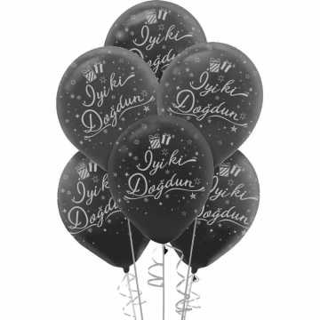 5 Adet İyiki Doğdun Baskılı Metalik Balon
