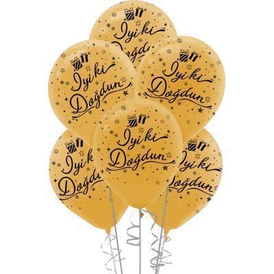 100 lü İyiki Doğdun Baskılı Metalik Balon