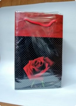 25 Li 11x17 Cm Gül Desenli Karton Çanta Poşet