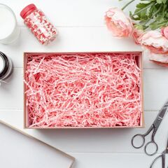 Zigzag Kırpık Kağıt, Hediye ve Kargo Koruma Malzemesi, Ambalaj Dolgu Kağıdı, Süsleme ve Paketleme Kırpıntı Kağıdı, 500 gr, Pembe