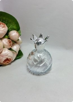 20 li Metalize Taç Kapaklı Kavuk Cam Kolonya Şişesi