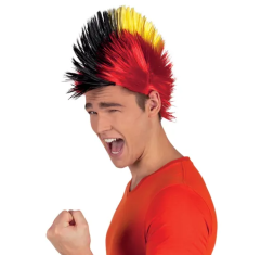 Mohican Mohawk Punk 70 li Yıllar 80 li Yıllar Peruğu Rainbow Peruk Kırmızı Sarı Siyah Saçaklı