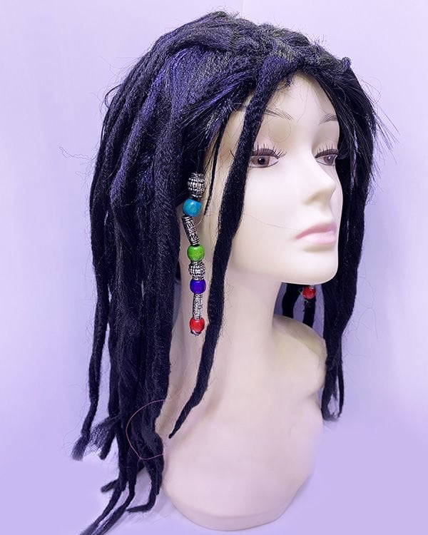Siyah Renk Joe Dreadlocks Boncuklu Kabarık Rasta Kirli Peruk